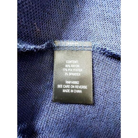 Torrid 1 Sweater Dress V-Neck Cold‎ Shoulder Tie L/S Blue 1X A-Line Elastic Wrst - Picture 7 of 8